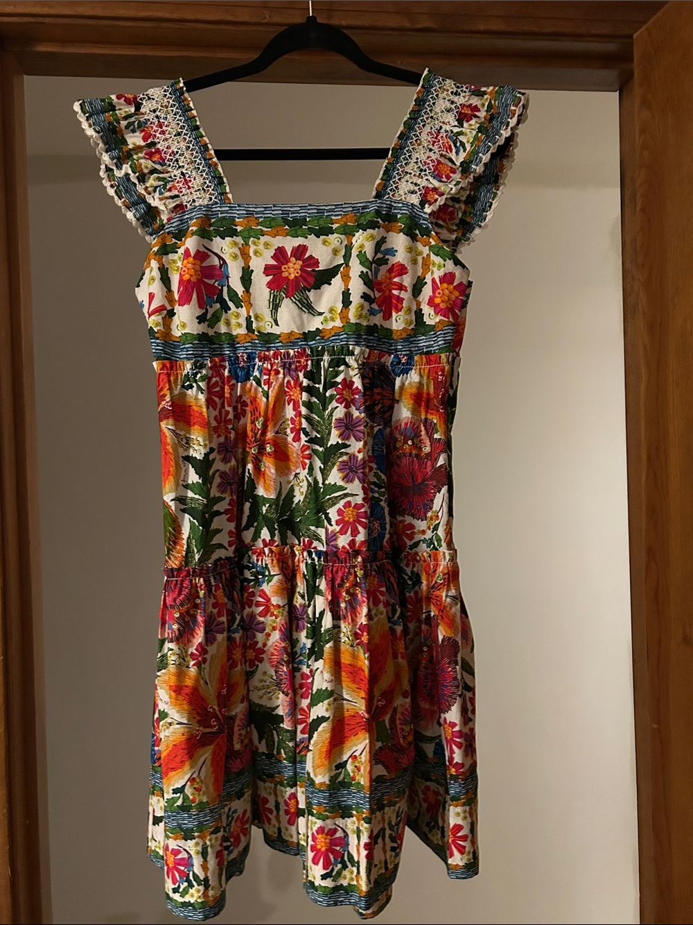 NWT FARM Rio Off-White Tropical Yard Sleeveless Mini Dress, Medium - Picture 8 of 9
